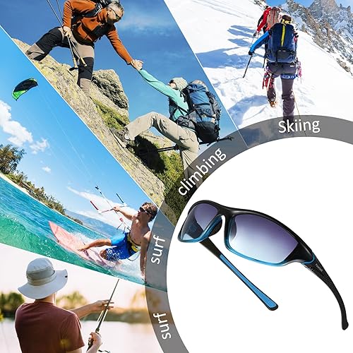 Miniatura 7 de TOODOO 4 pares de lentes de sol polarizados para hombre con protección UV, gafas de conducción deportivas para actividades al aire libre