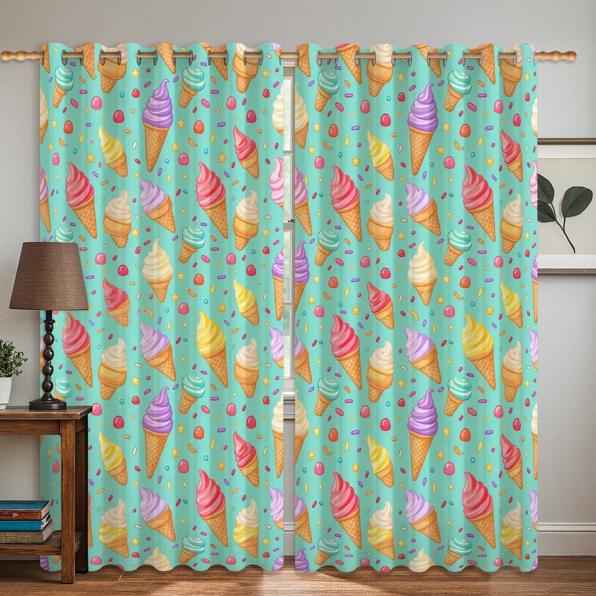 Rideaux occultants pour chambre à coucher au style estival et motif original