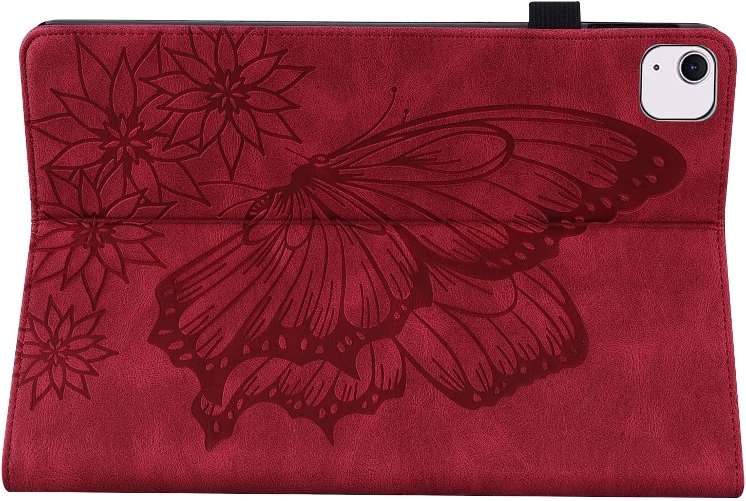 Tablet PC Bags Cases Sleeves PU Leather Case Flip Wallet Protective Cover Butterfly Embossed Protective Cover Card Slot Tablet PC Cover Suitable Compatible with iPad Air 13 (2024)(Vermelho)