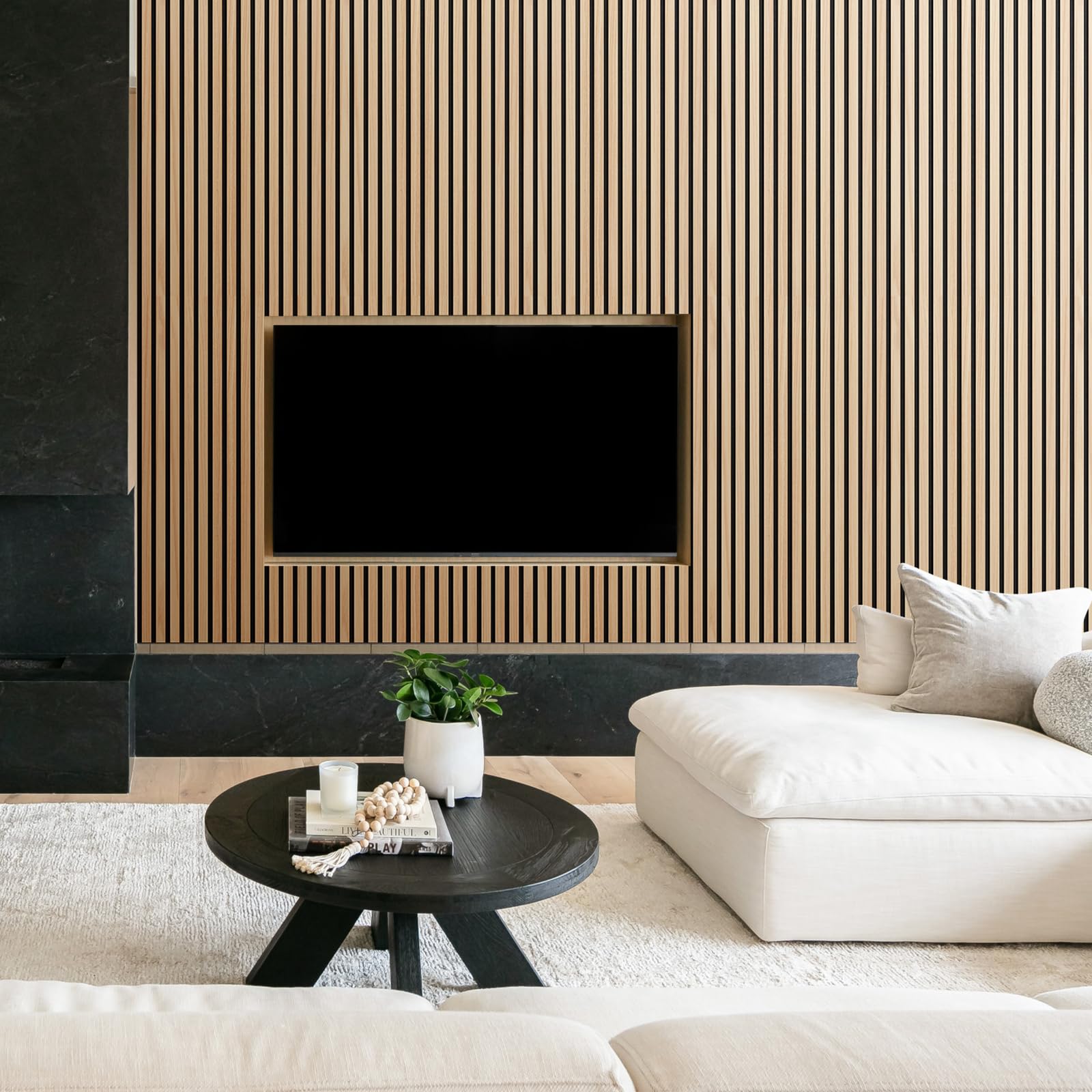 Paneles acústicos autoadhesivos, juego de 2 unidades, 100 x 52 cm, aislamiento acústico, reducción del eco, paneles de pared de chapa de madera, paneles acústicos de madera para decoración de pared