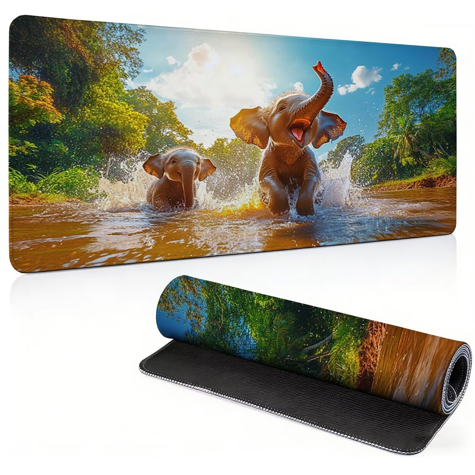 Tappetino Mouse Gaming, 900x450mm Tappetino Mouse XXL elefante 0c0-148