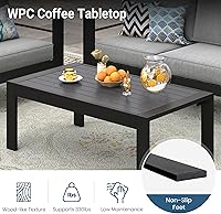 Vista 5 de Wisteria Lane Mesa de centro de aluminio para exteriores, mesa de centro de metal para todo tipo de clima, mesa de centro rectangular moderna