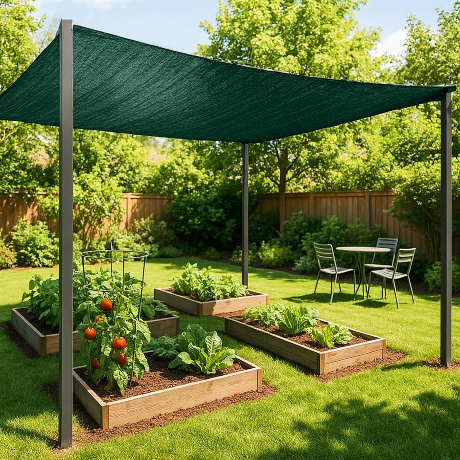 SUNNY GUARD 65-75% Sun Shade Cloth, 10 x 20 FT Green HDPE Mesh – Breathable Garden Shade Cover for Plants, Vegetables, Greenhouse, Patio, Chicken Coop & Dog Kennel