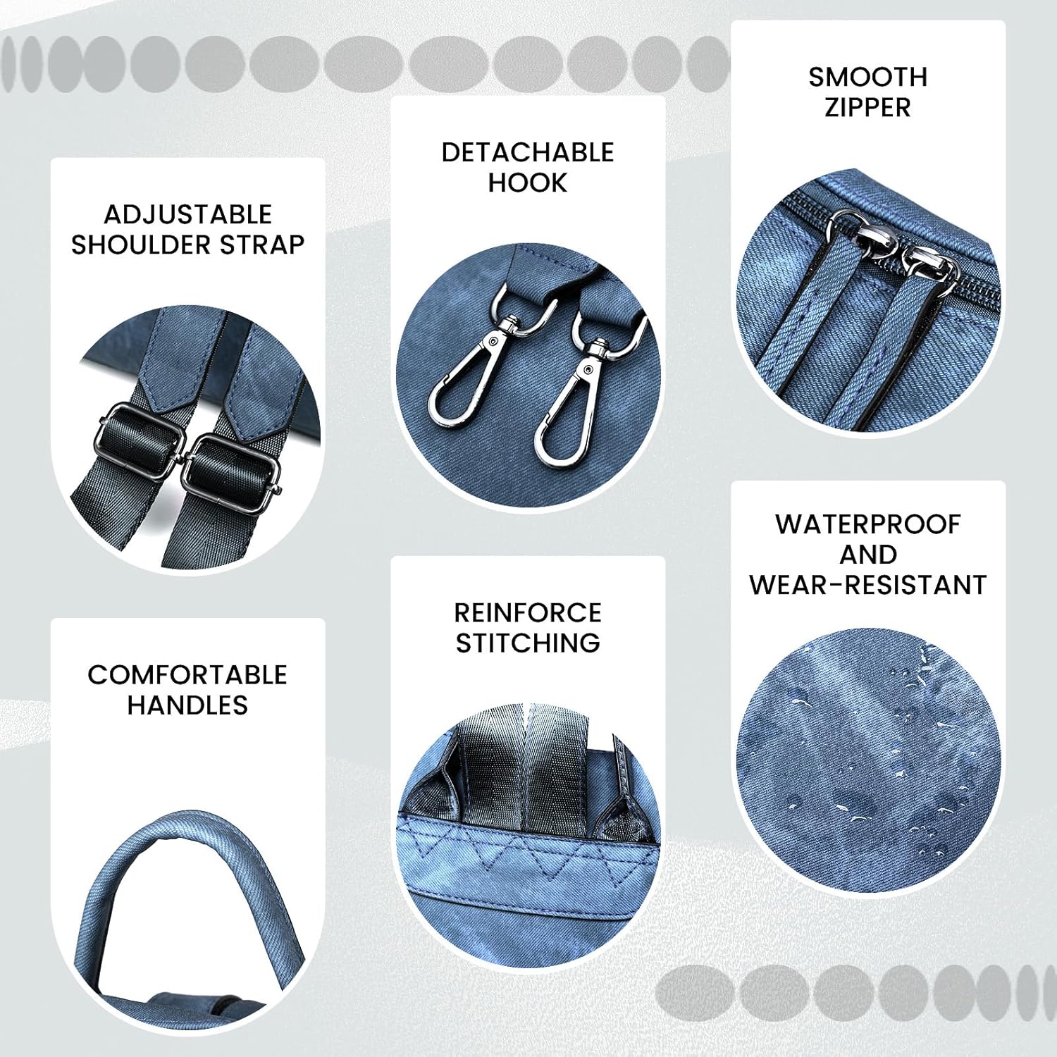 Backpack Purse for Women, PU Leather Back pack Purse, Multiple Pockets Anti Theft Back pack with Adjustable Straps, Women Backpack for Daily Work Travel, Blue - Image 6