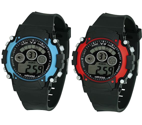 Crude Smart Combo of 2 multicolour Digital Watch with Adjustable PU Strap For girls (Kids)