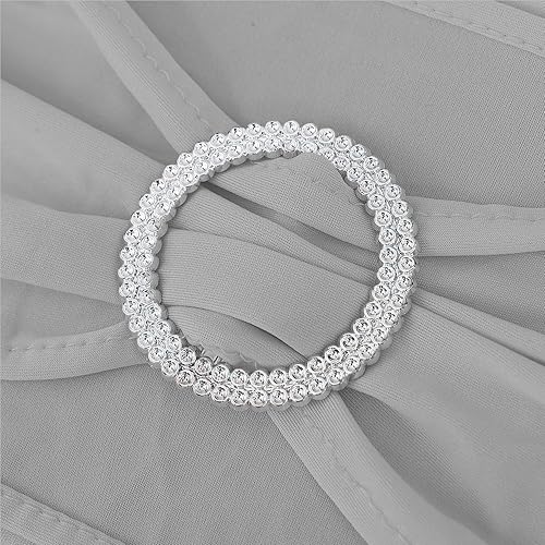 Vista 32 de Bandas negras para silla, 50 unidades, bandas elásticas de elastano con hebillas deslizantes, lazos elásticos universales para sillas para boda