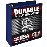 Vista 110 de Samsill Carpeta duradera de 3 anillos de 1 pulgada, fabricada en Estados Unidos, carpeta de anillos en D, cubierta transparente personalizable