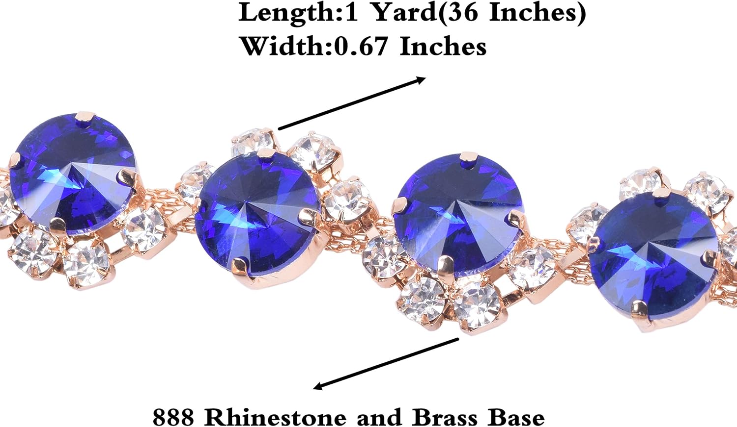 KAOYOO 1 Yard Crystal Rhinestone Chain Trim for Sewing Crafts,DIY,Decoration