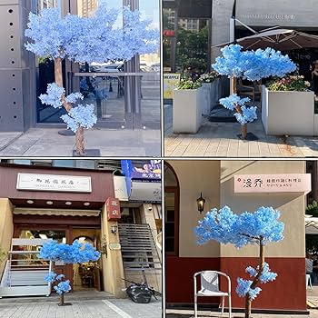 Amazon.com: KILELI Artificial Cherry BlossomTrees Azure Blue