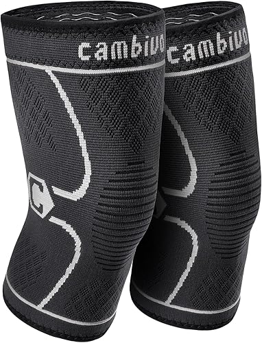 Vista 66 de CAMBIVO - 2 rodilleras de compresión y soporte unisex para dolor de rodillas, rotura de meniscos o lesión de LCA, artritis, alivio del dolor Negro