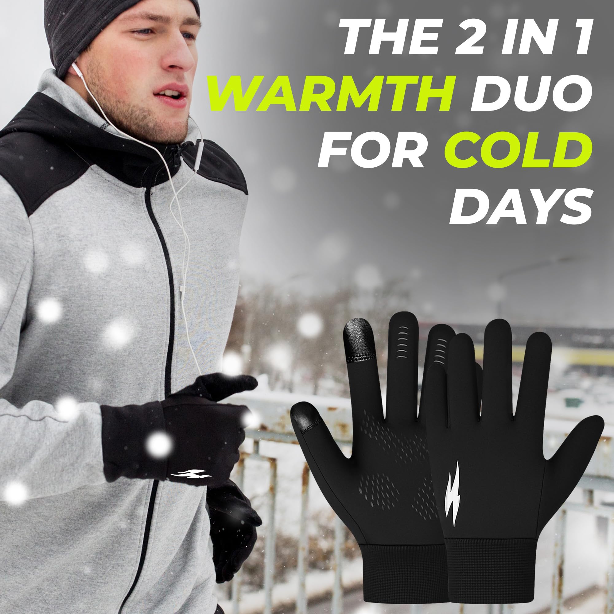 Westwood Fox Guantes térmicos de Invierno Pantalla táctil Silicona Antideslizantes para Hombre Mujer