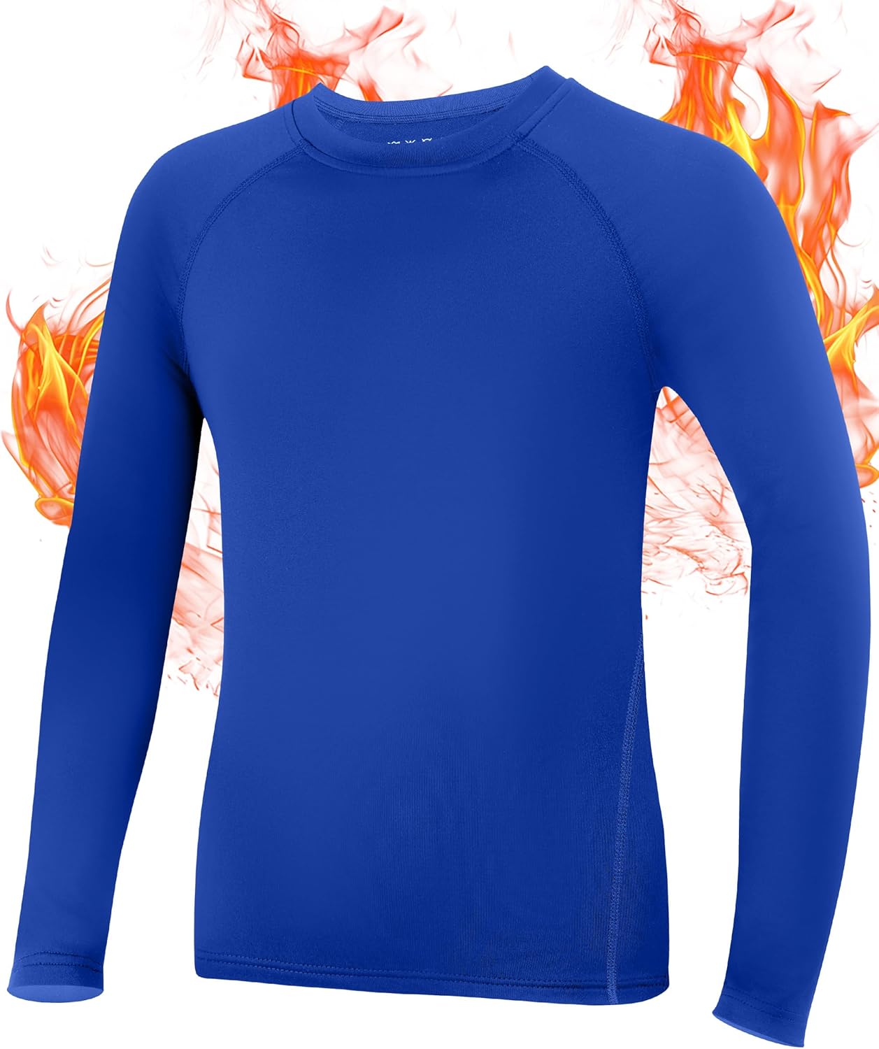 Roadbox Boys Compression Thermal Shirt - 1-2 Pack Youth Long Sleeve Fleece Base Layer Undershirts Football Baseball