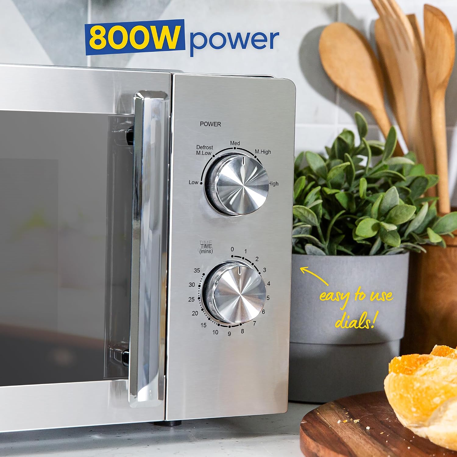 Stainless Steel Microwave 20 Litre 800W Solo Manual with 5 Po… thumbnail 6