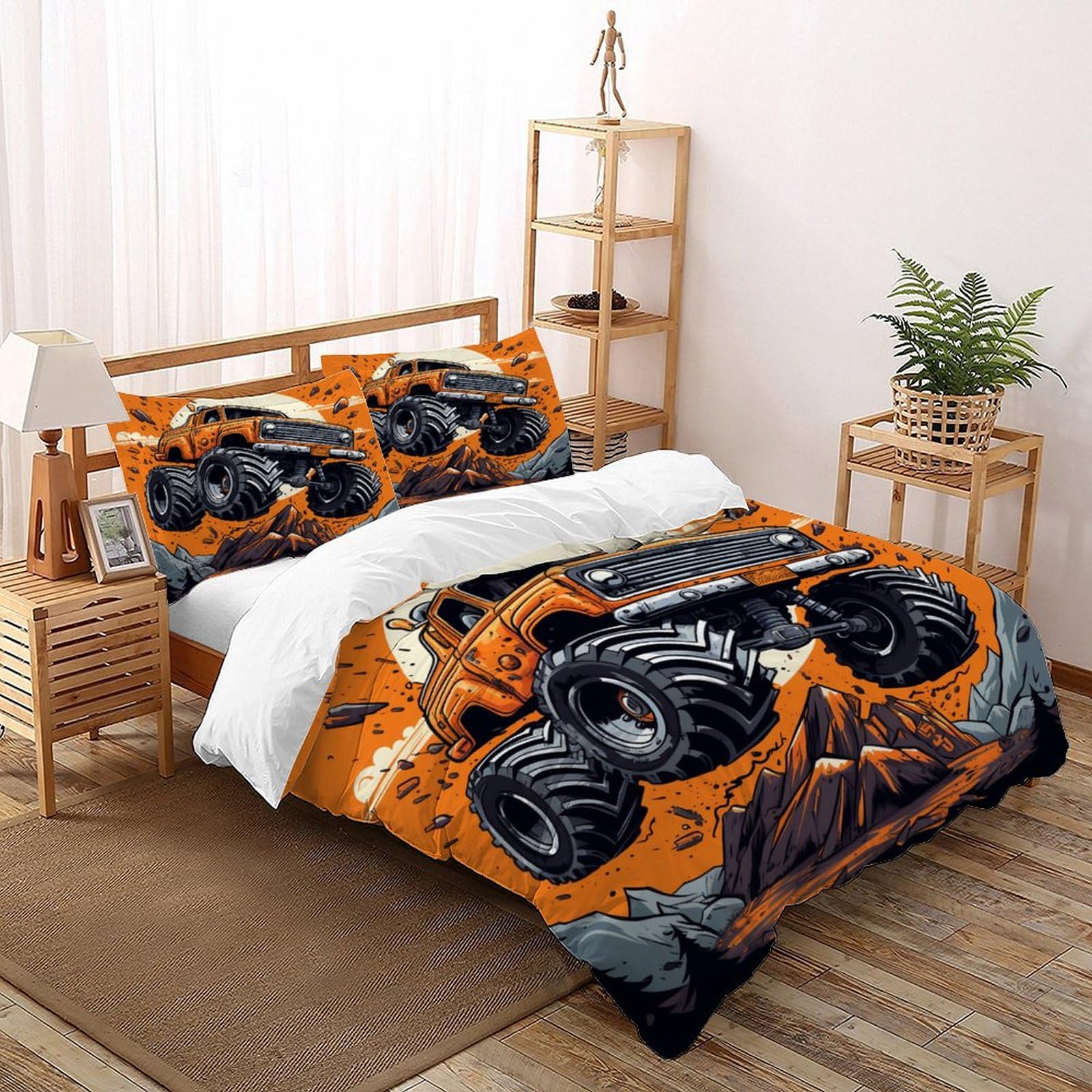 Housse de couette Monster Truck pour transformer la chambre en piste tout-terrain