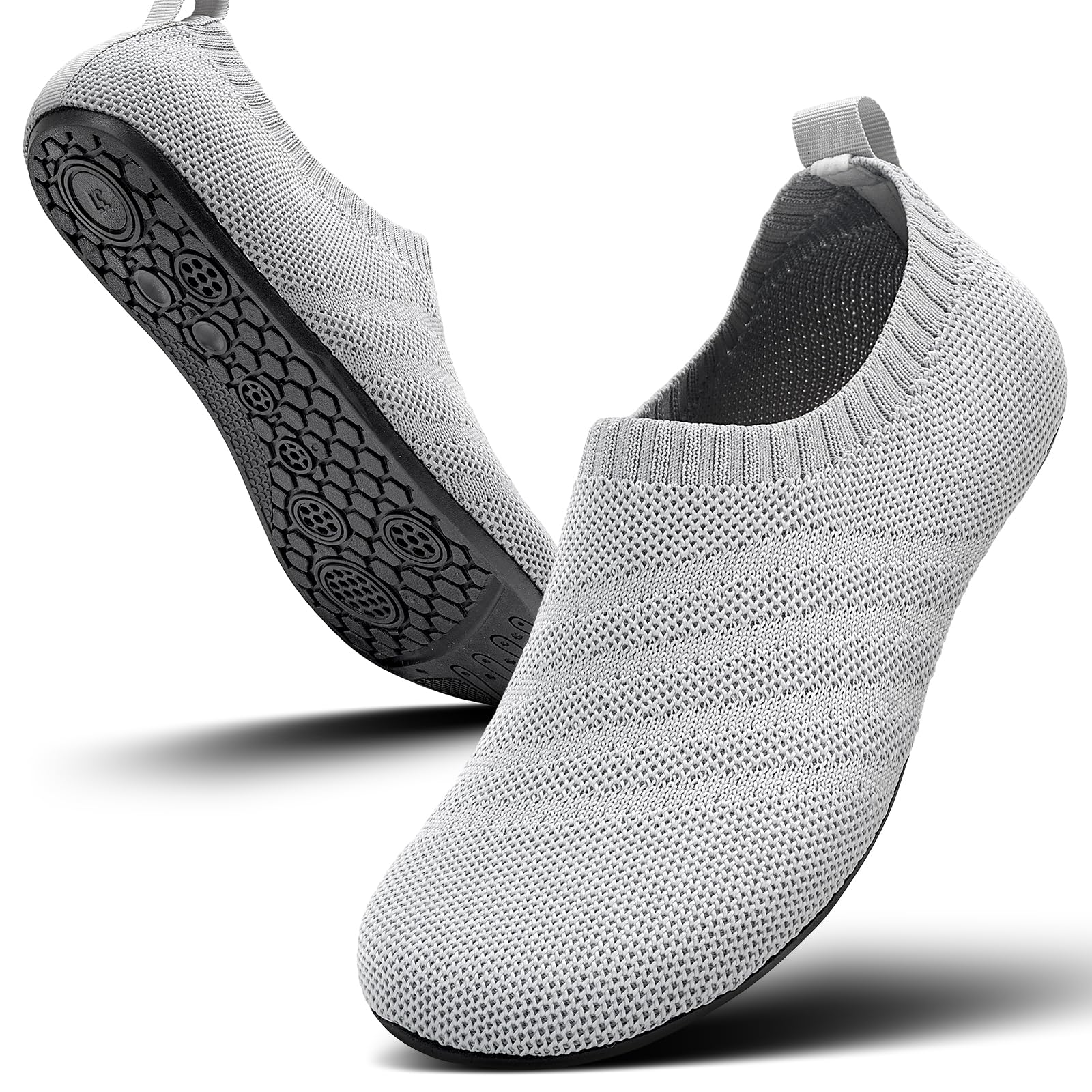 Sosenfer Hausschuhe Herren Damen Barfuss Schuhe Damen Rutschfest Slip on Slipper Flache Barfusshausschuh Home Kuschelige Pantoffel Geschlossen Unisex