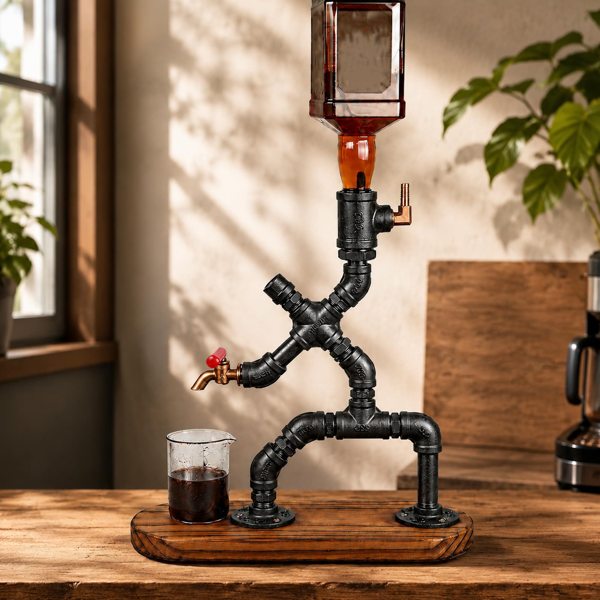 Whiskyspender Steampunk, Getränkespender mit Zapfhahn