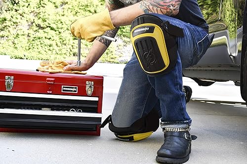 Miniatura 41 de Rodilleras Thunderbolt de trabajo, para construcción, colocación de pisos, limpieza de jardines, doble cojín de espuma de gel y correas