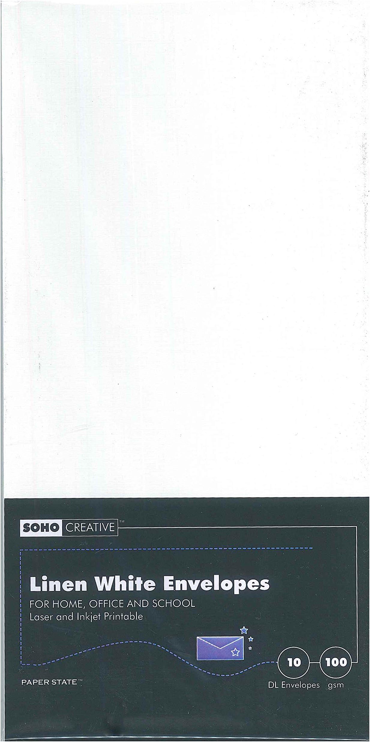 SOHO CreativeLinen DL Envelope - White (Pack of 10)