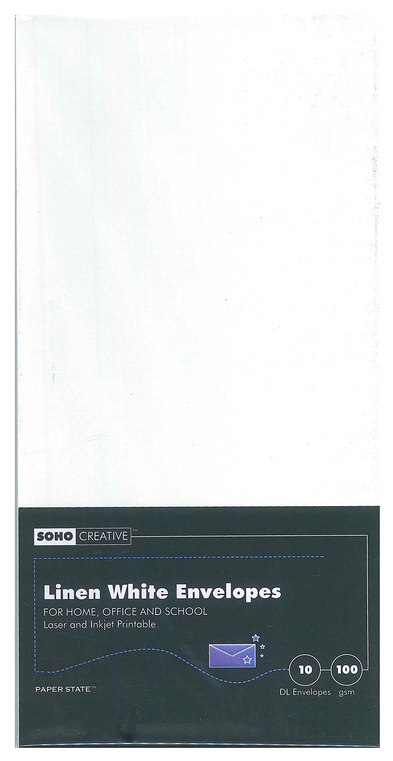 SOHO CreativeLinen DL Envelope - White (Pack of 10)