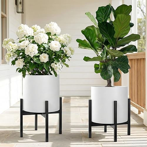 Miniatura 7 de FaithLand Soporte para plantas de mediados de siglo para interiores y exteriores (maceta no incluida), sostiene macetas con un ancho máximo de 14