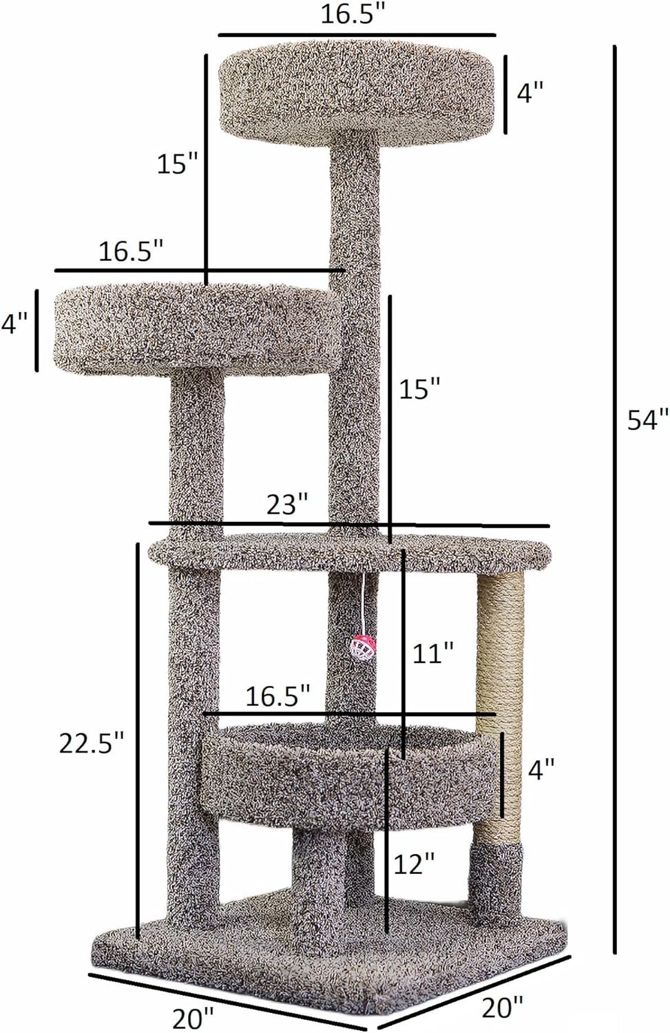 New Cat Condos Solid Wood Sturdy Cat Tower with Beds