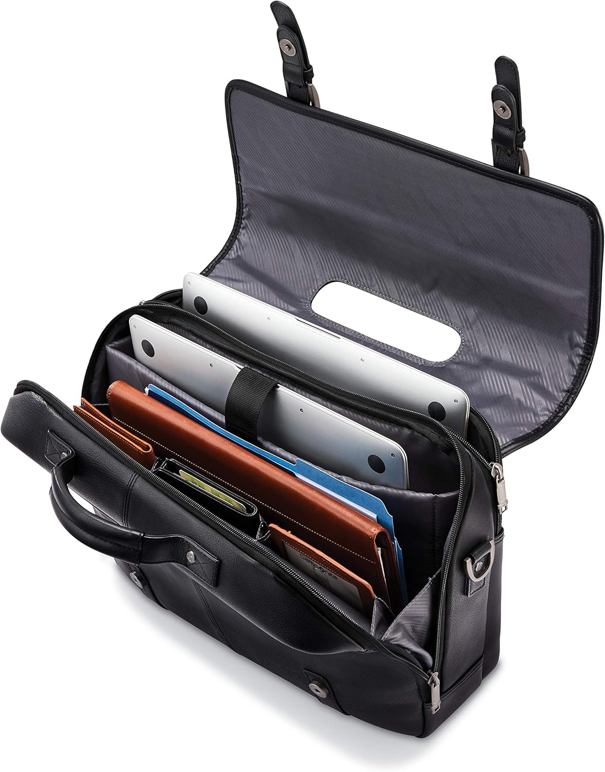 Miniatura 4 de Samsonite Flapover de cuero clásico Solapa clásica de cuero