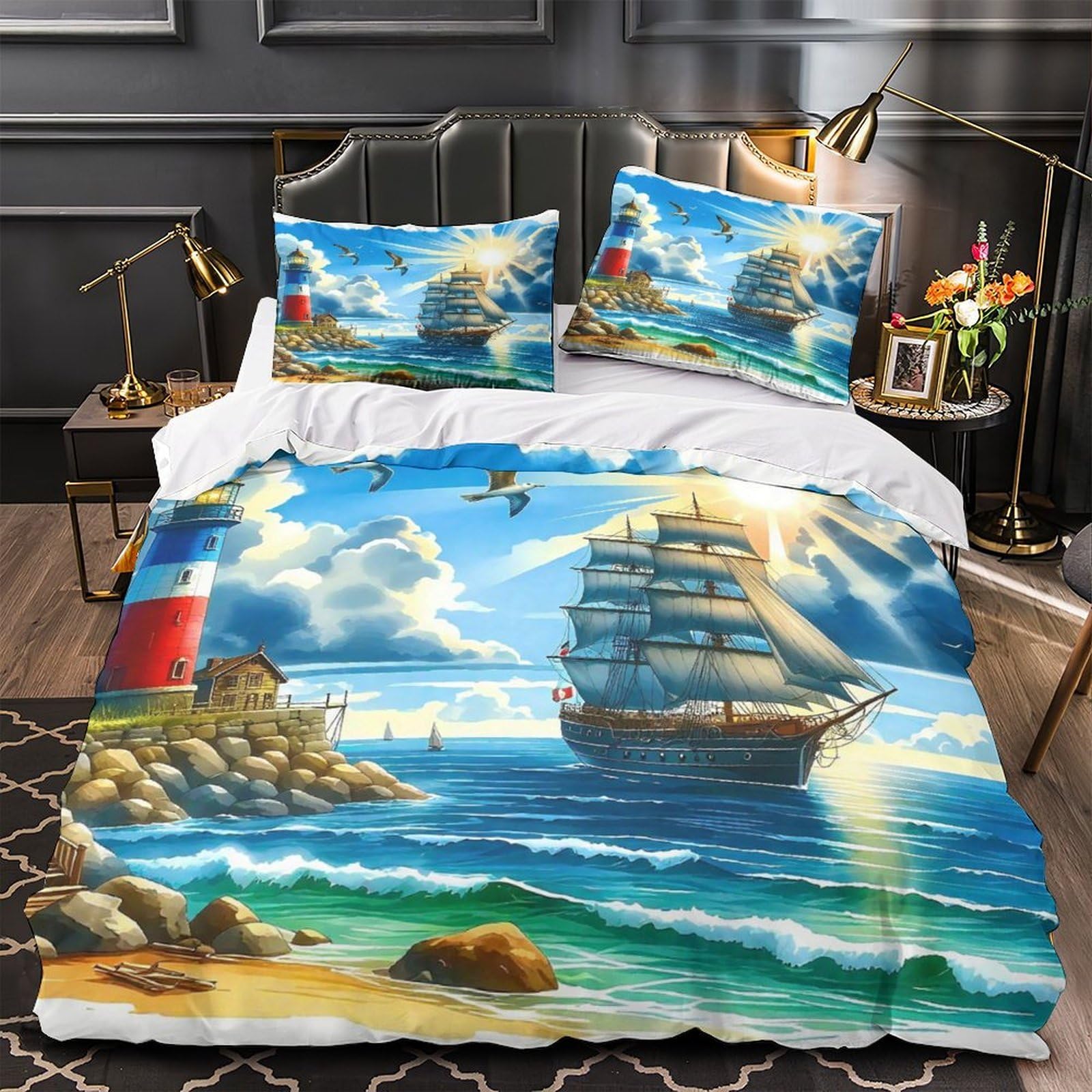 Housse de couette voilier en microfibre douce pour en finir avec la couette qui glisse