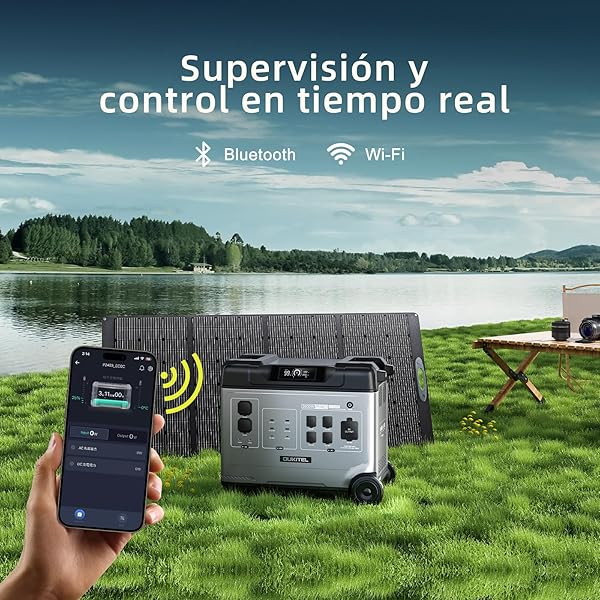 OUKITEL P5000 Pro Estacion de Energia Portatil 4000w, 5120Wh Generador Electrico Solar con Aplicación, Batería LiFePO4, 15 Puertos, Portable Power Station para Camping, Viajes, Emergencia - 2