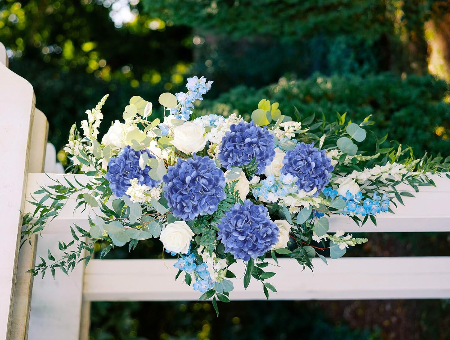 IPOPU 6PCS Real Touch Hydrangea Artificial Flowers Royal Blue Fake Hydrangeas with Stems Latex Realistic Faux Hydrangea Flowers for Wedding Centerpiece Floral Arrangements Home Decor (Royal Blue) - Image 8