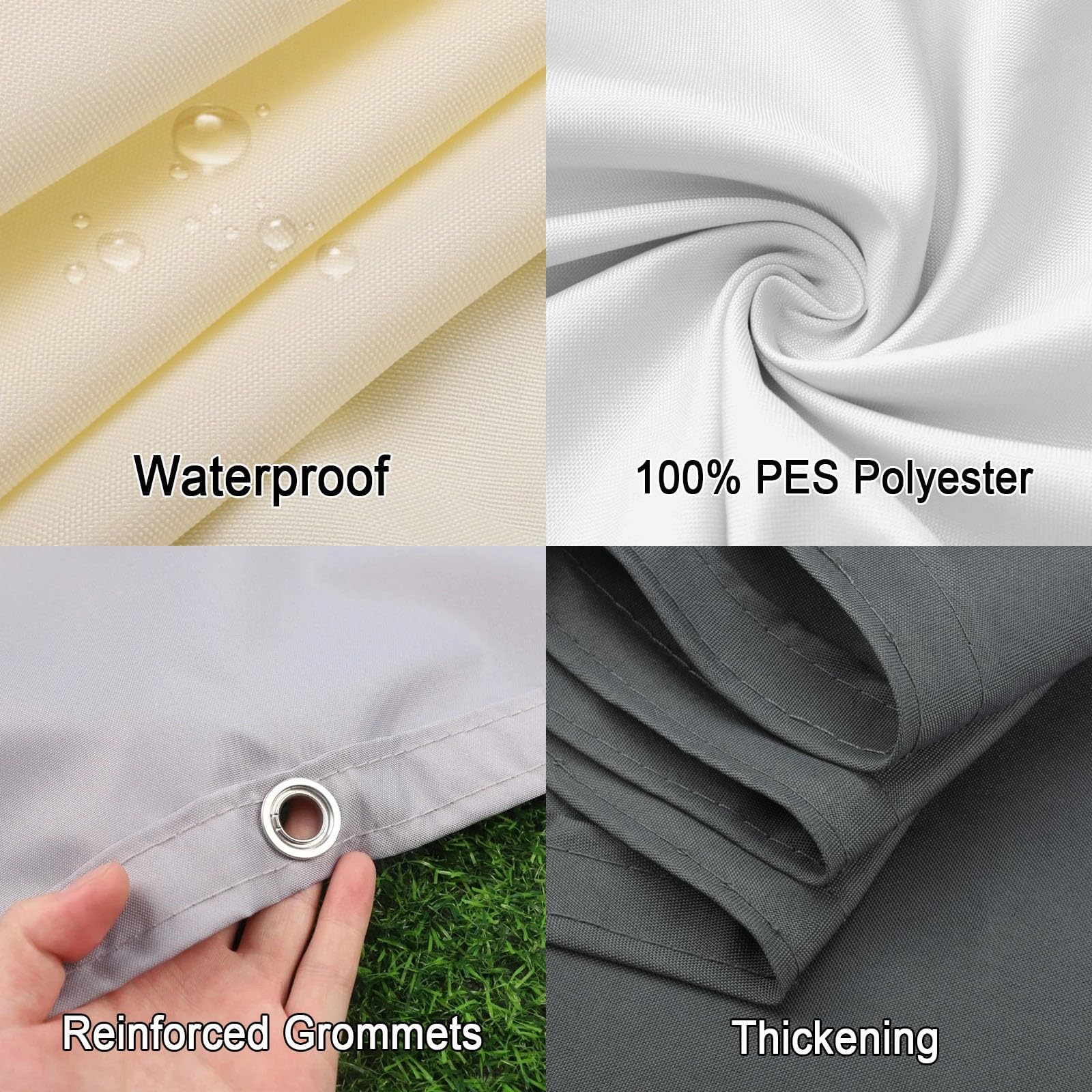 Vela Ombreggiante Impermeabile 120 x 500 cm Protezione Raggi UV 98% Impermeabile Poliestere Antistrappo Robusto e Stabile Rete Ombreggiante per Esterni per Giardino, Verde Scuro