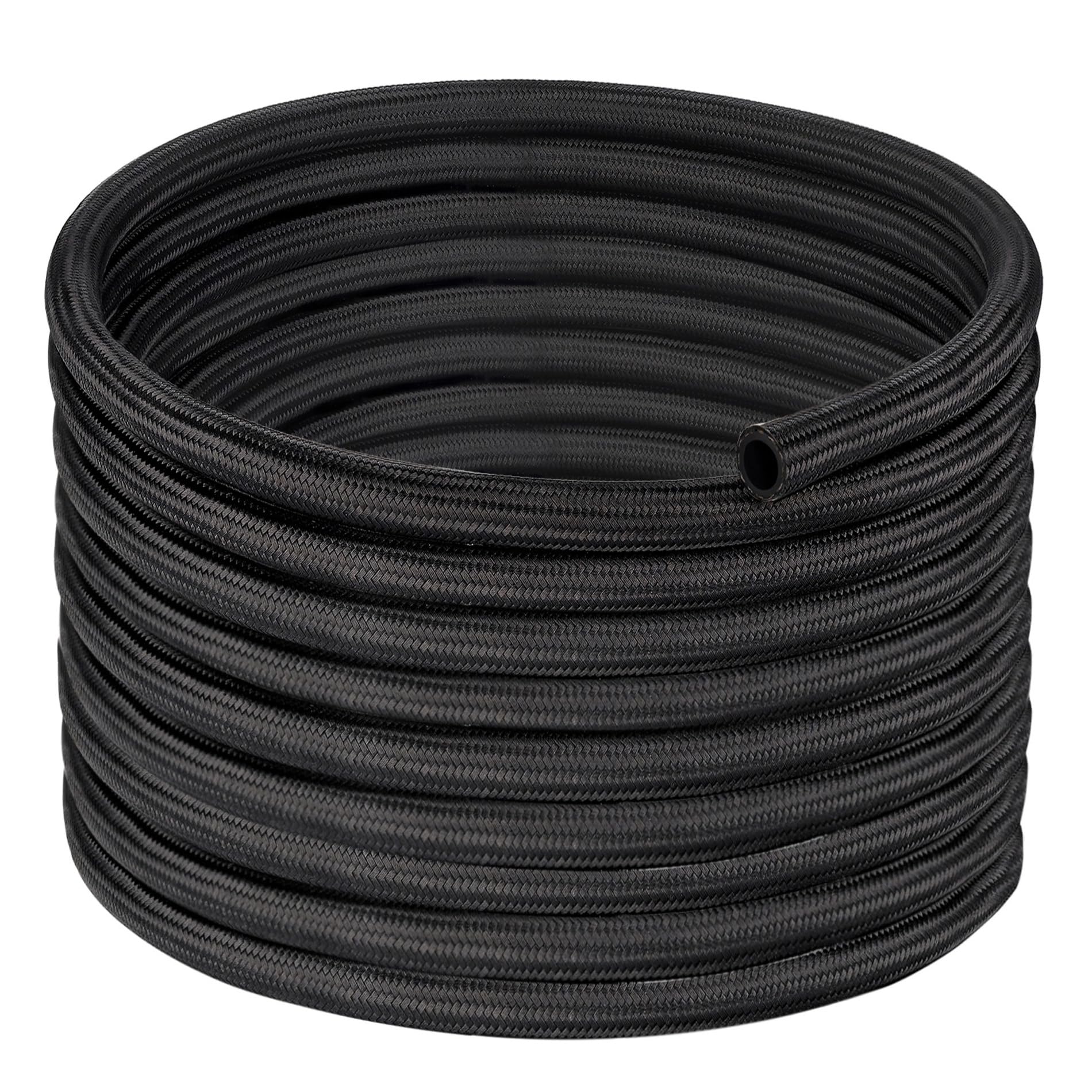 EVIL ENERGY 6AN Fuel Line CPE Nylon Braided AN6 Fuel Hose 25FT Black