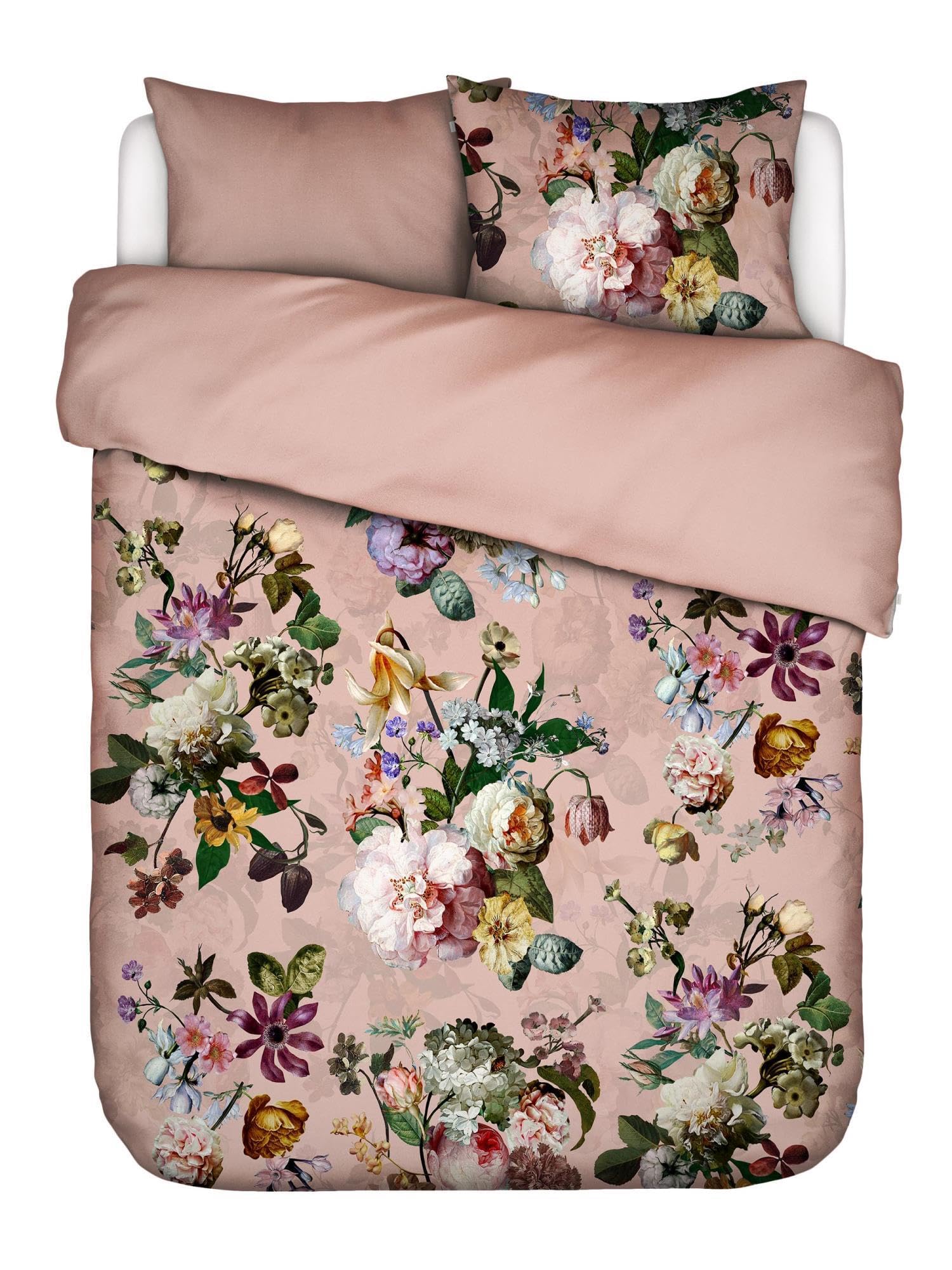 ESSENZA Bettwäsche Fleur Evening Rose, 200x200 cm + 2X 80x80 cm - 100% Baumwollsatin 220TC - Blumen