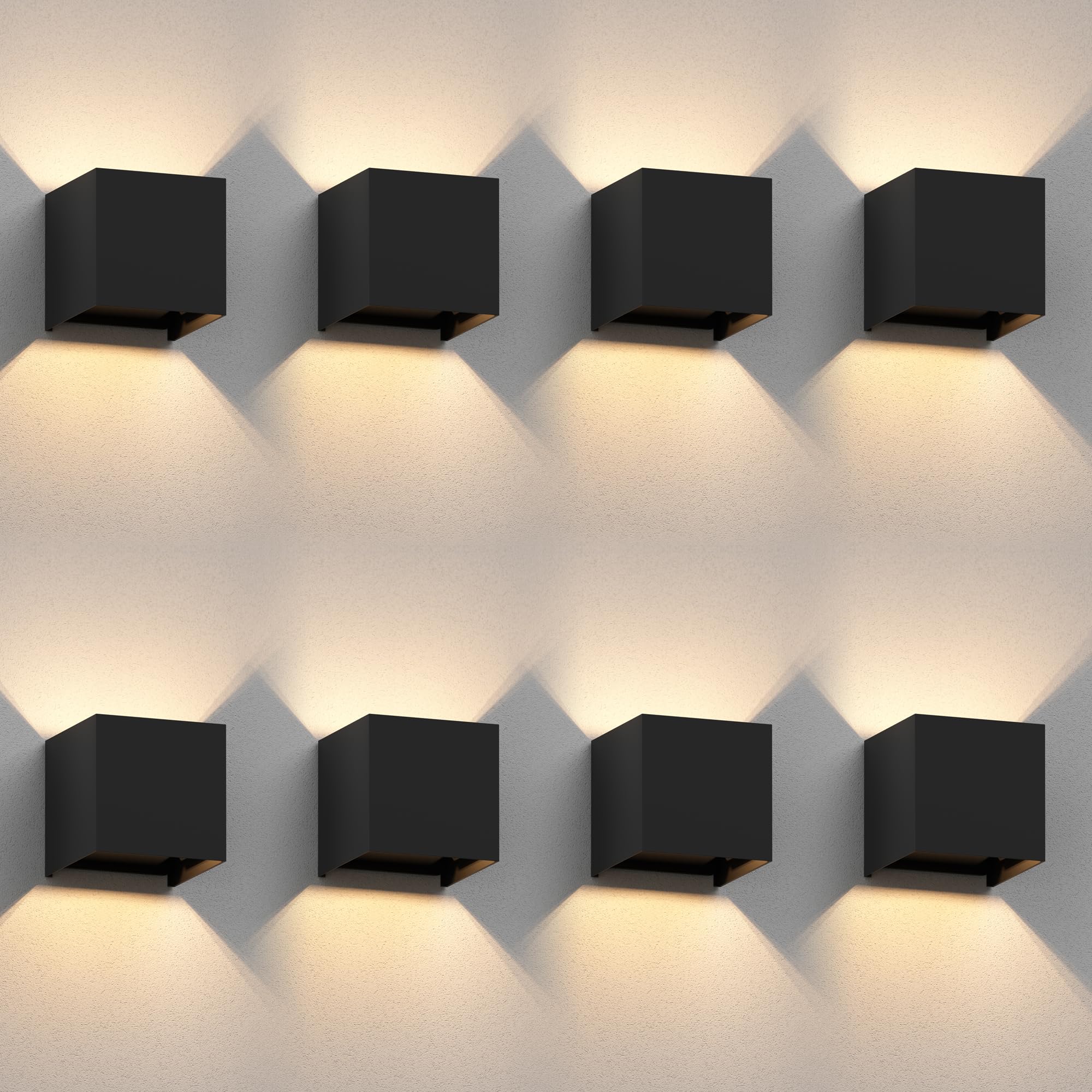 ledscom.de Wandleuchte CUBEL IP65 Up Downlight schwarz matt quadratisch G9 max. 10W