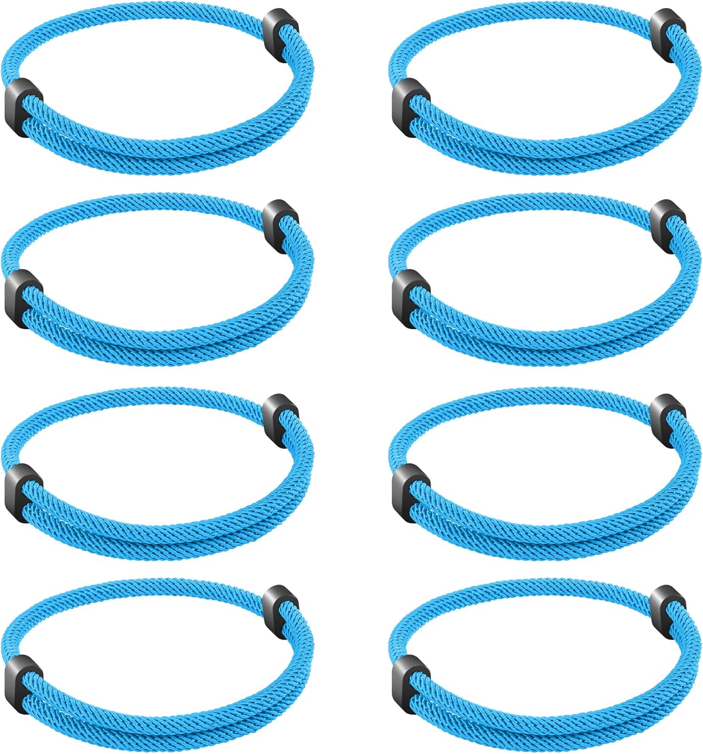 8PCS Braided Rope Cord Bracelet for Men Women, Nautical Beach Surf Bracelets Gifts Set for Sports, Handmade Woven String Bracelets with Adjustable Knot