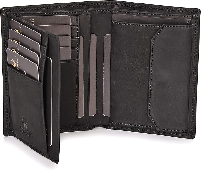 DONBOLSO Vienna Wallet I Large Leather Wallet for Men I Wallet and RFID Protection I Wallet with Coin Pocket I Wallet for Men I Vintage Black