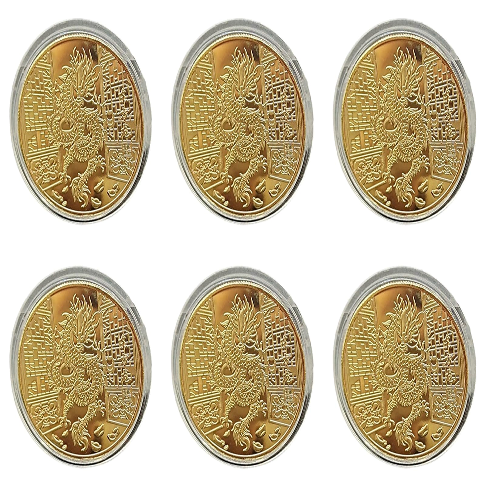 Amazon | ドラゴン記念コイン、2024年辰干支ドラゴン記念コイン6枚  