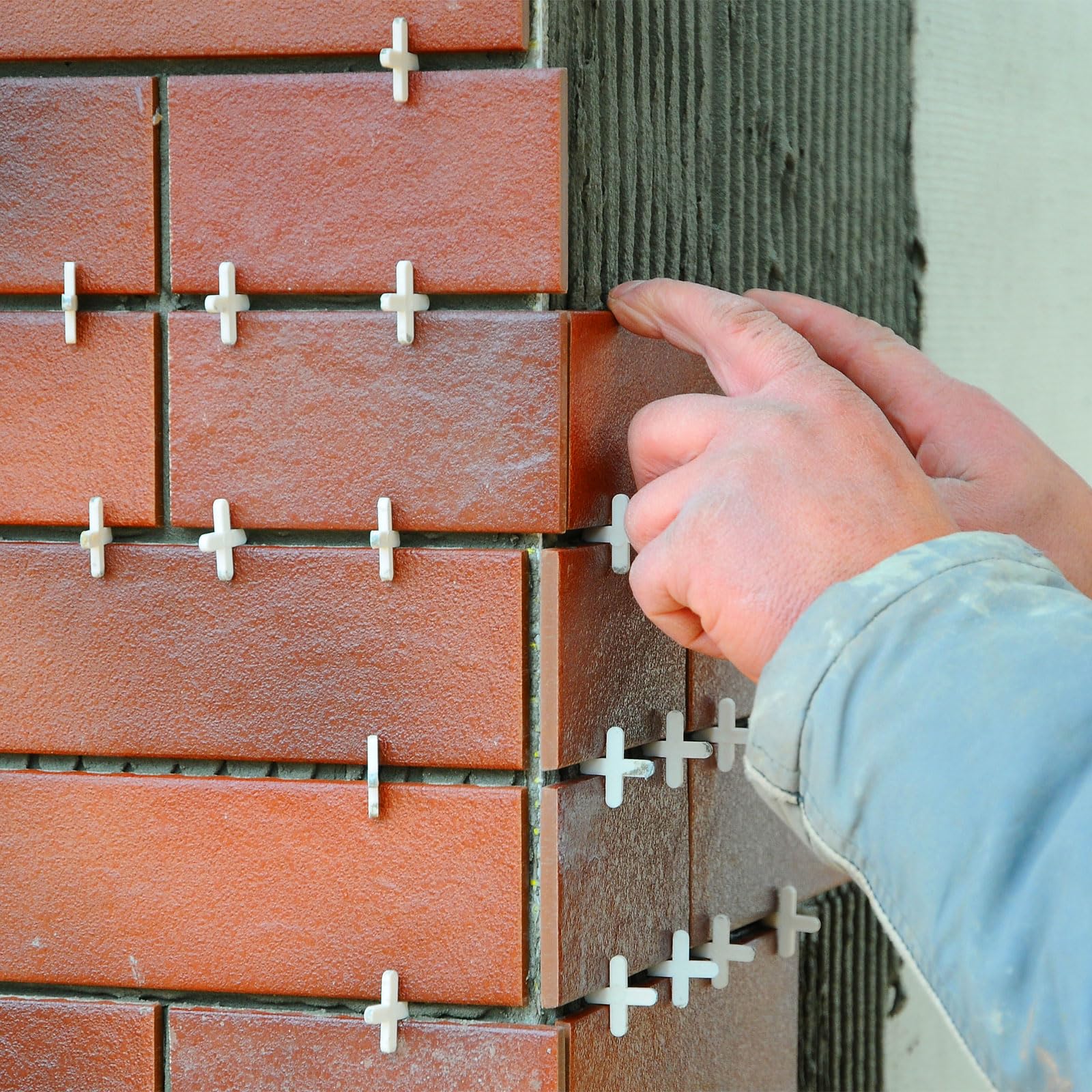 QUARKZMAN 300 Piezas Separadores de Azulejos 1mm 3/64" Separador de Plástico en Cruz para la Instalación de Azulejos de Pared y Suelo, Blanco