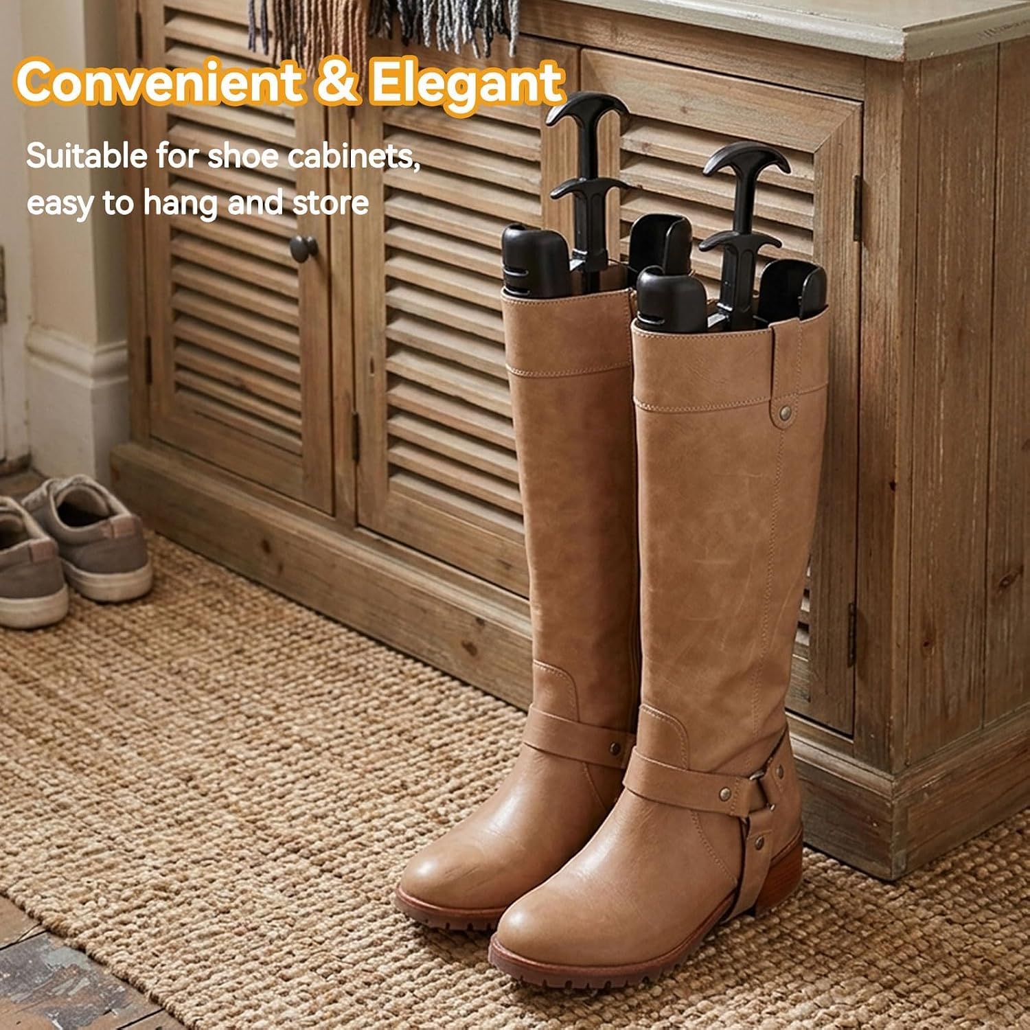 1 Pair Boot Stretcher, Boot Stand up Inserts Shoes Tree Shaper Shoes Expander with Handle for Womens Mens