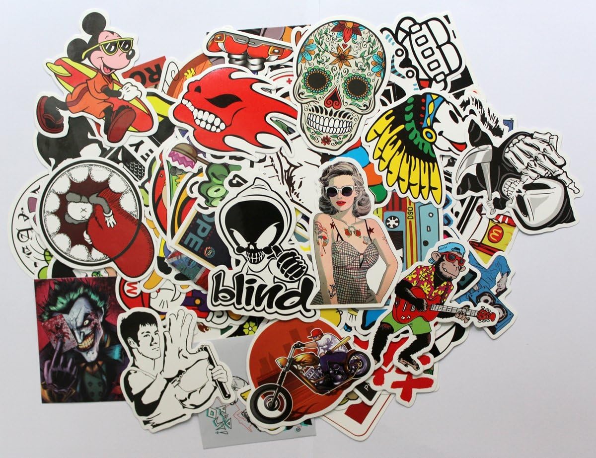 100PC Random Vinyl Decal Graffiti Sticker Bomb Laptop Waterproof Stickers Skate