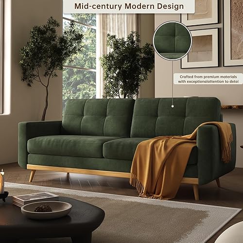 Miniatura 3 de Sofá biplaza de 67.7 pulgadas, decoración moderna de mediados de siglo, sofás de dos plazas para sala de estar, sofá pequeño tapizado con botones