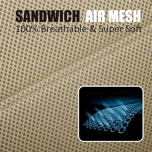 Miniatura 5 de P&J AUTO Funda de cuero y malla para asiento delantero de automóvil, ajuste universal para automóviles, camiones, camionetas y SUV, compatible con