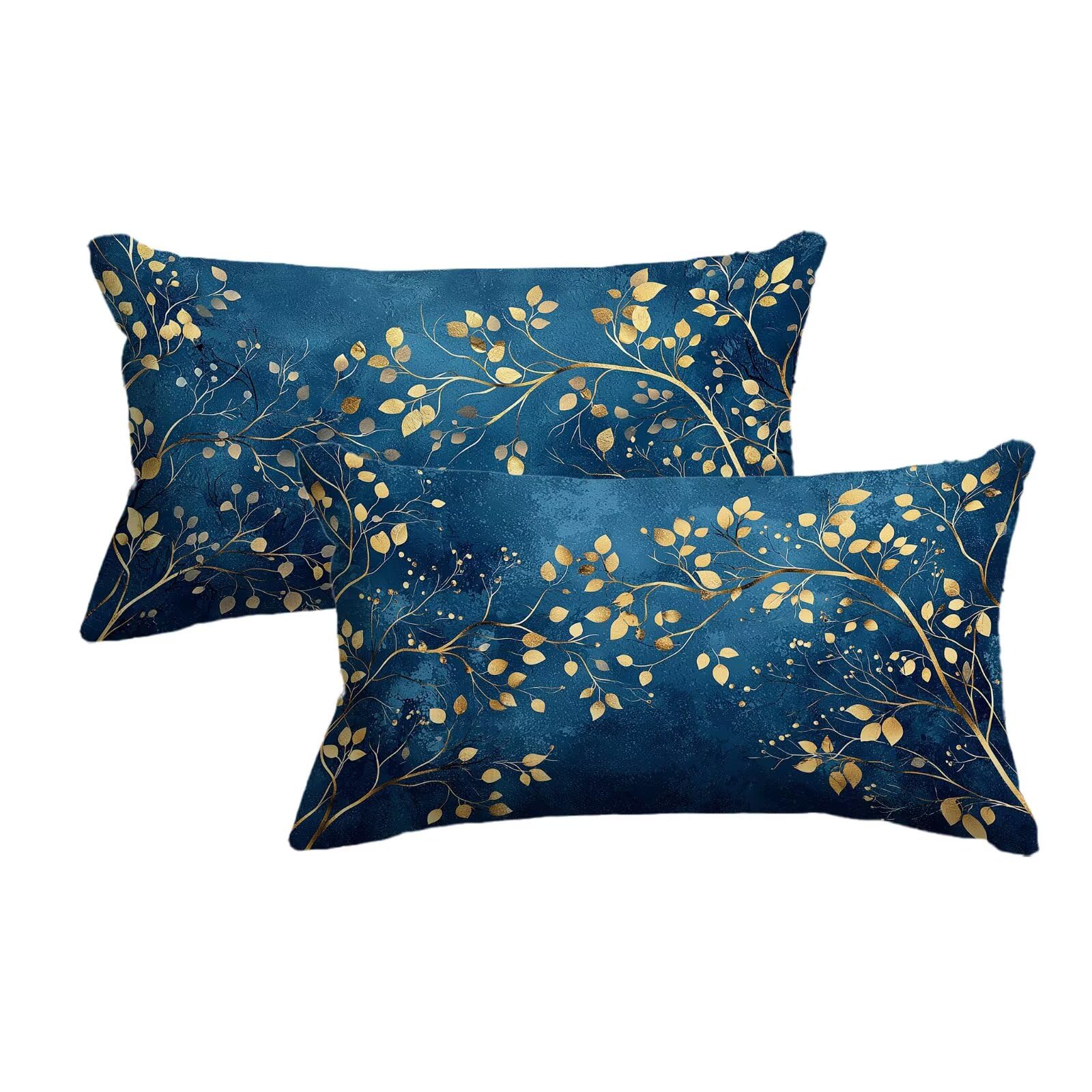 Housse de coussin arbre décoratif bleu 40x60 avec impression recto verso