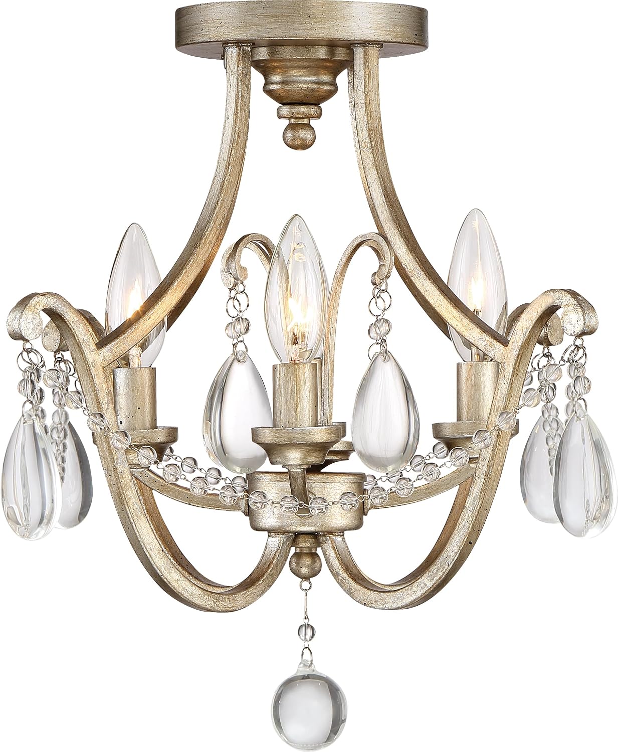 Quoizel Regent 4-Light Vintage Gold Semi-Flush Mount Light
