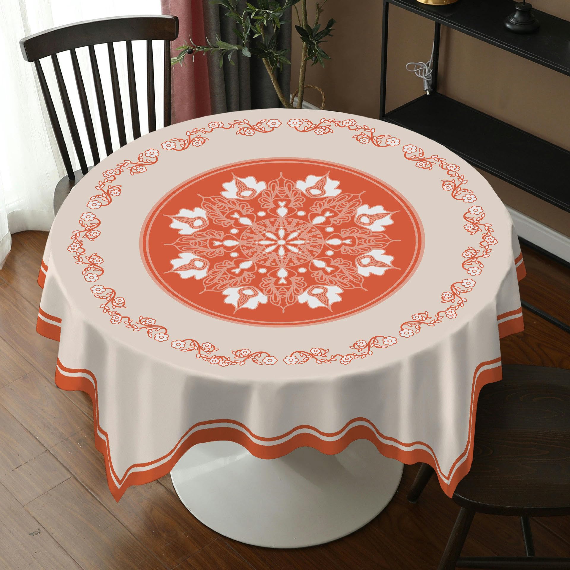 Nappe ronde en PVC imperméable 180cm : protégez votre table des taches de gras