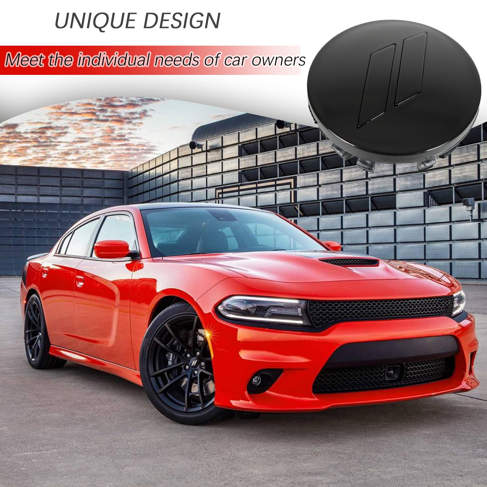 4x Radnabenkappen 63 Mm Schwarz-rot Für Dodge Charger, Durango, Dart (2015-2020), Jeep/Chrysler – ABS, Wasserdicht