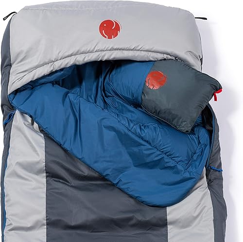 Vista 8 de OmniCore Designs Saco de dormir rectangular con capucha de plumón múltiple (-10F azul, rojo 10F, amarillo 30F, con 4 puntos)