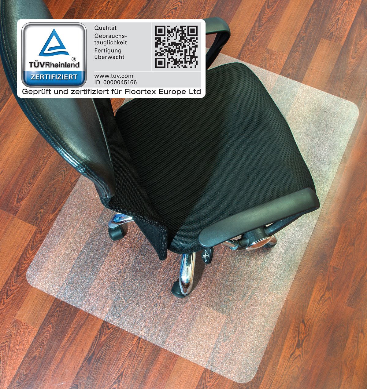 Floortex 1218319ER Tapis protège-sol en Polycarbonate pour Sol dur rectangle 121 x 183 cm Transparent