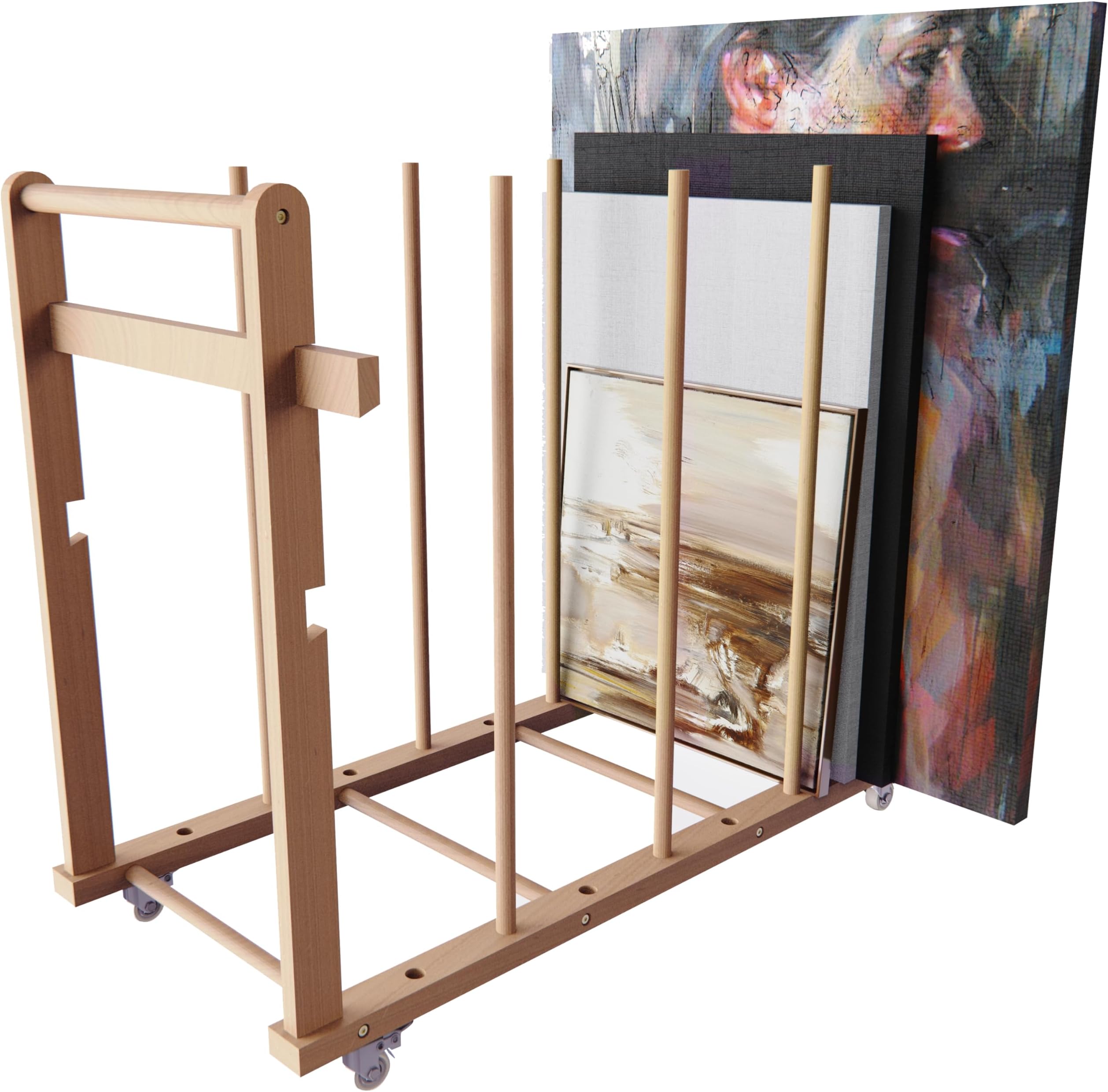 Art Storage Rack, Art Canvas Storage, Art Drying Rack, Canvas Boards Rack Art Storage with Handle & Caster Wheels for Drawing Board, Panel, Paper Pad for Art Studios, Artworks, Gallery