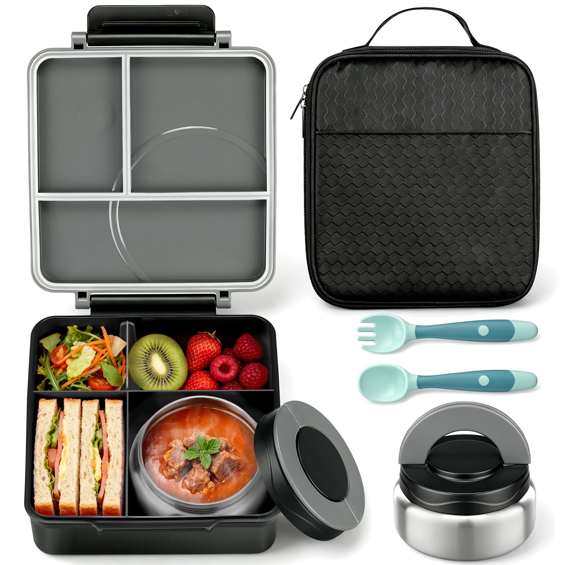 Itslife Bento Lunch Box for Kids with 8oz Soup Thermo & Lunch Bag