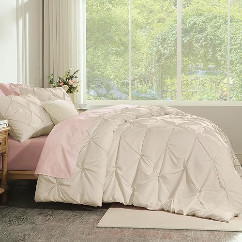 Miniatura 7 de Andency Juego de edredón rojo tamaño individual (66 x 90 pulgadas), 2 piezas (1 edredón de pintuck y 1 funda de almohada), juego de edredón plisado